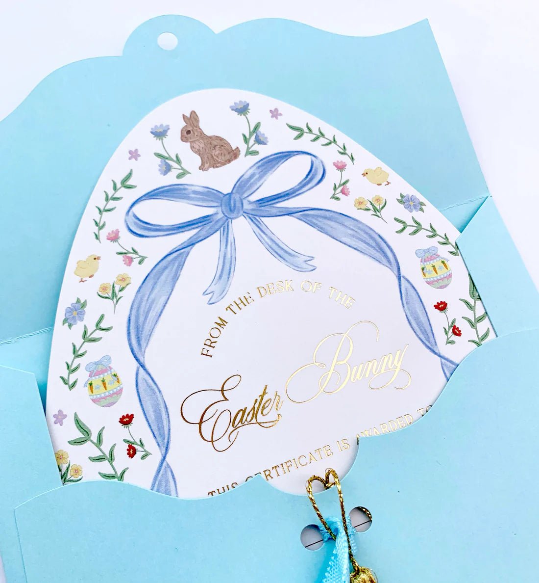 Easter Bunny Good Egg Certificate and Envelope Blue - Pure Apotheca