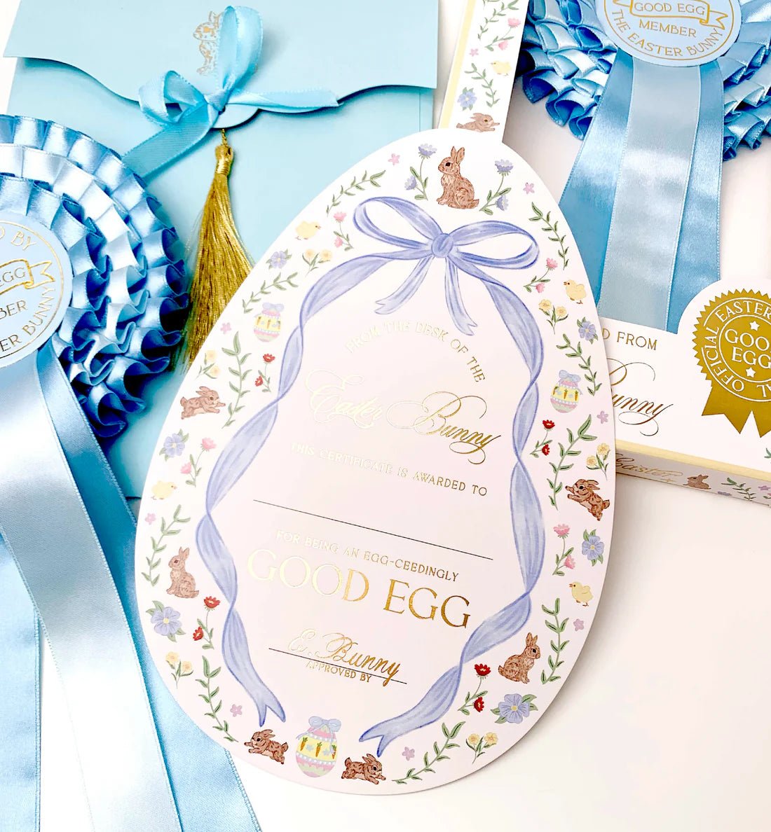 Easter Bunny Good Egg Certificate and Envelope Blue - Pure Apotheca