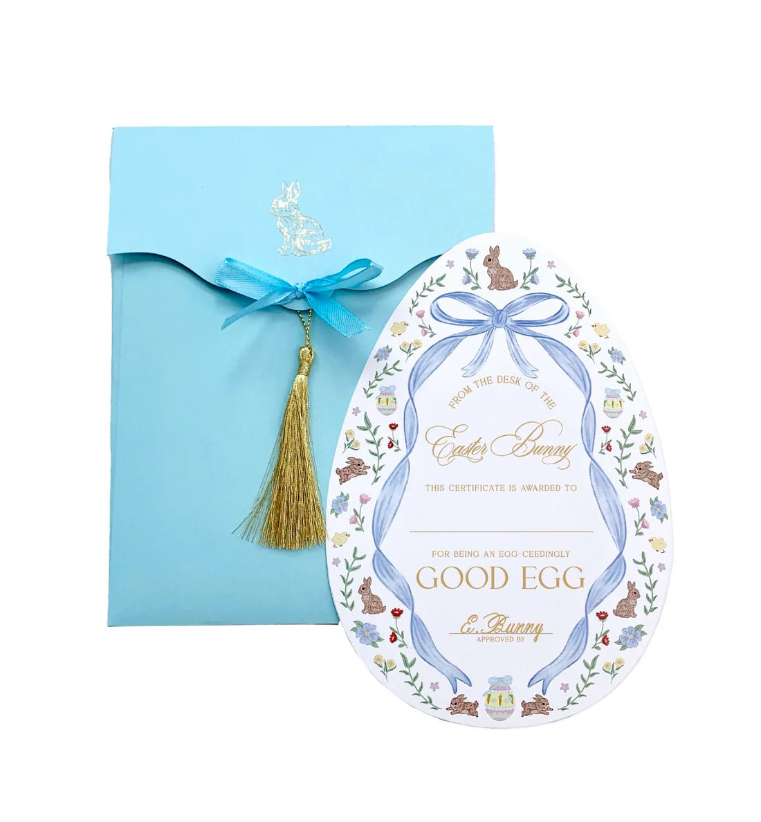 Easter Bunny Good Egg Certificate and Envelope Blue - Pure Apotheca