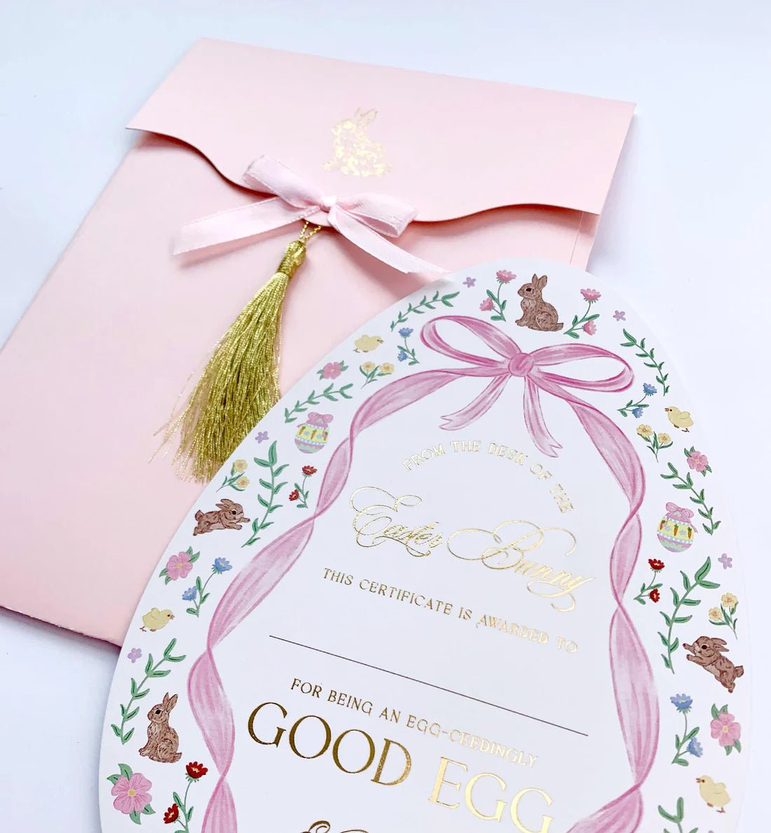 Easter Bunny Good Egg Certificate and Envelope Pink - Pure Apotheca