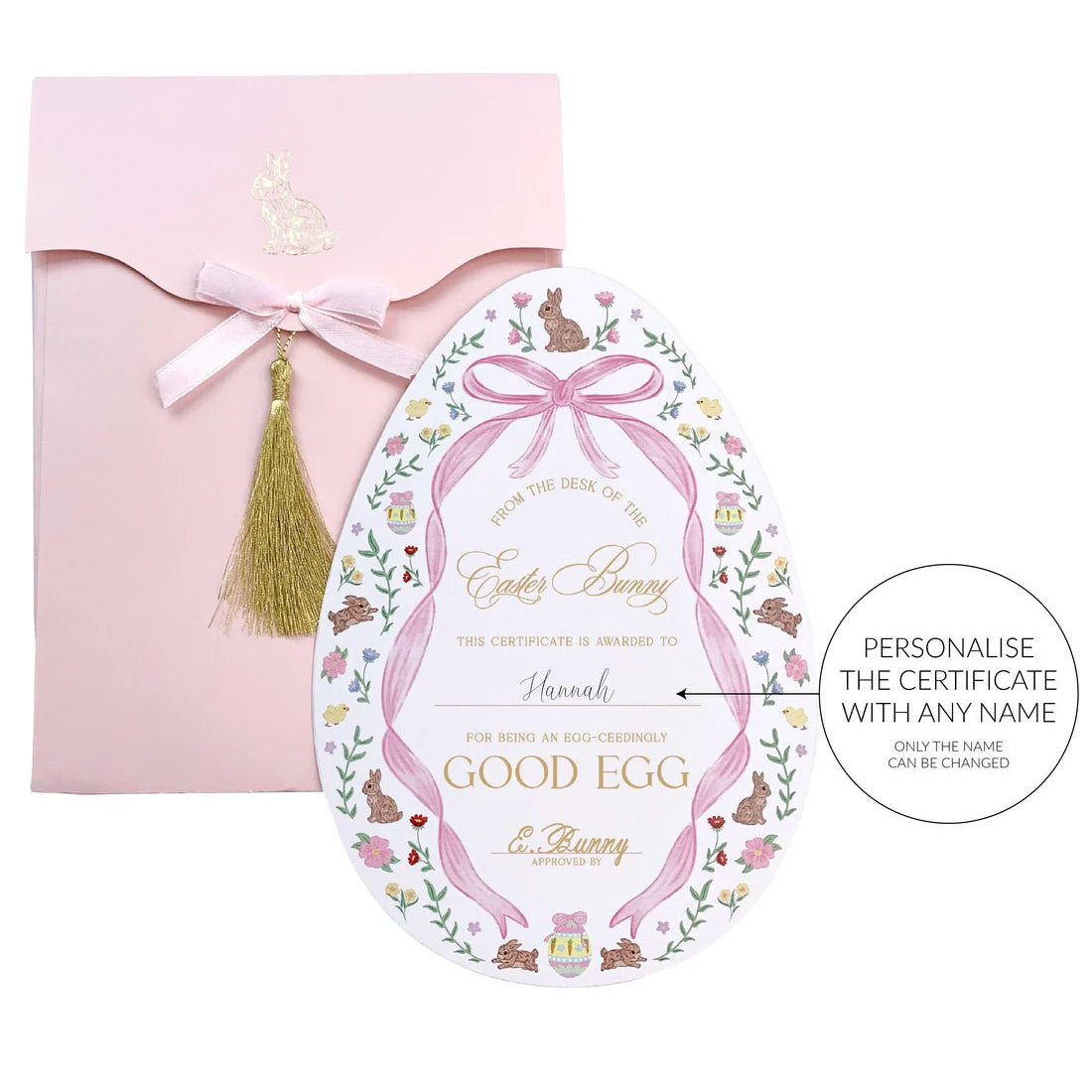 Easter Bunny Good Egg Certificate and Envelope Pink - Pure Apotheca