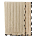 Eileen Cotton Quilted Throw 130x180cm Taupe/Black Stripe - Pure Apotheca