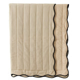 Eileen Cotton Quilted Throw 130x180cm Taupe/Black Stripe - Pure Apotheca
