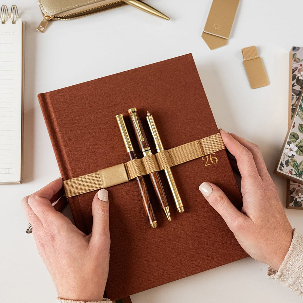 Elastic Book Strap Gold - Pure Apotheca
