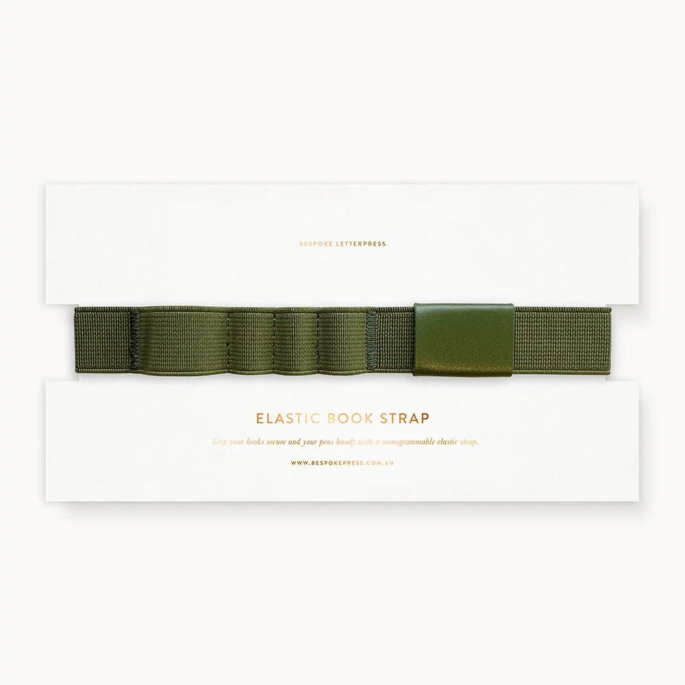 Elastic Book Strap - Olive - Pure Apotheca
