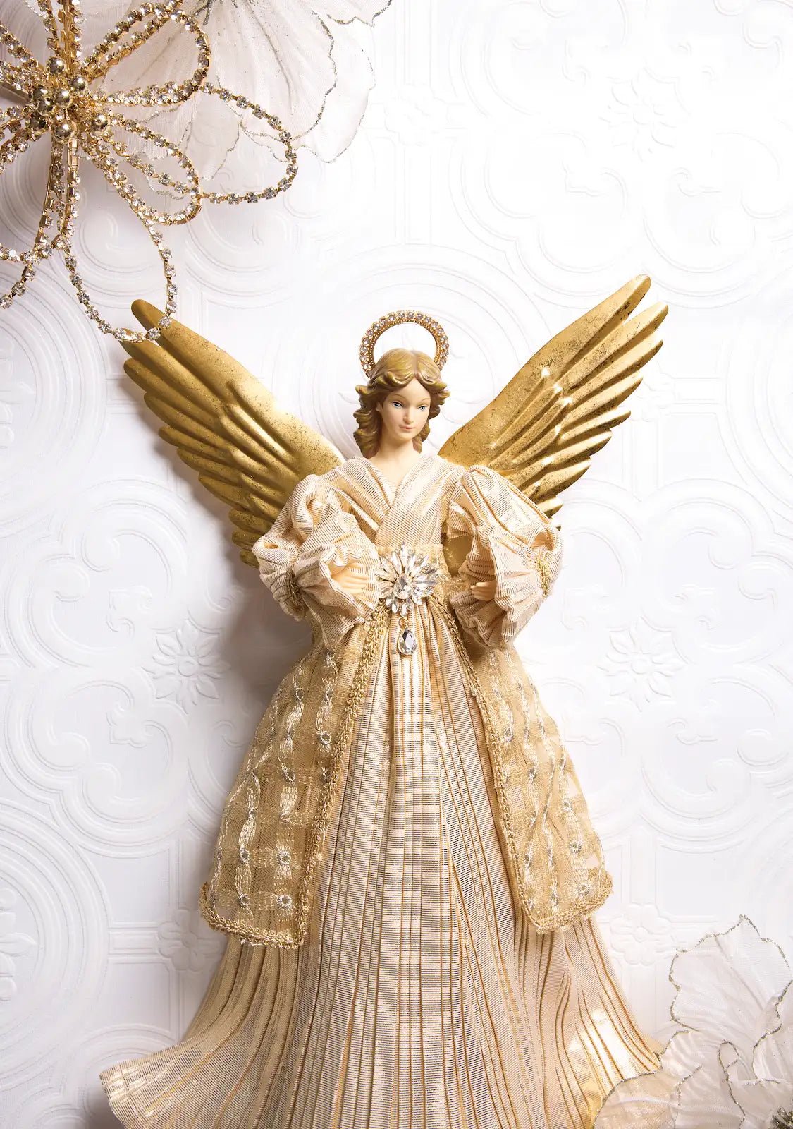 ELEGANT CHAMPAGNE ANGEL TREE TOPPER - Pure Apotheca