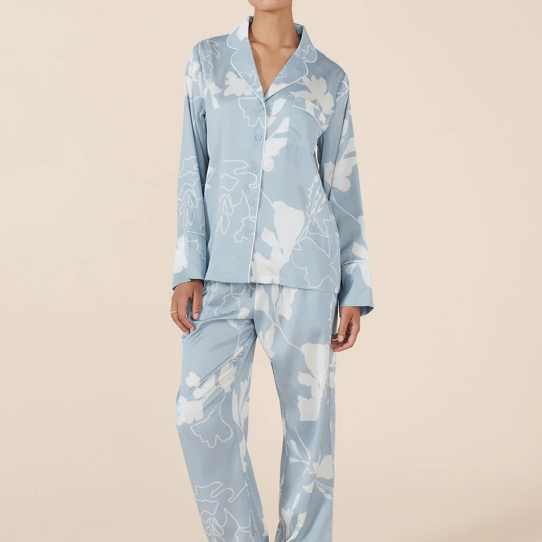 Elina Botanical Silky Satin PJ Set - Pure Apotheca