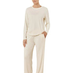 Ellie Lightweight Velour Cable Knit Set Ivory - Pure Apotheca