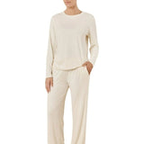 Ellie Lightweight Velour Cable Knit Set Ivory - Pure Apotheca