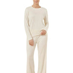 Ellie Lightweight Velour Cable Knit Set Ivory - Pure Apotheca