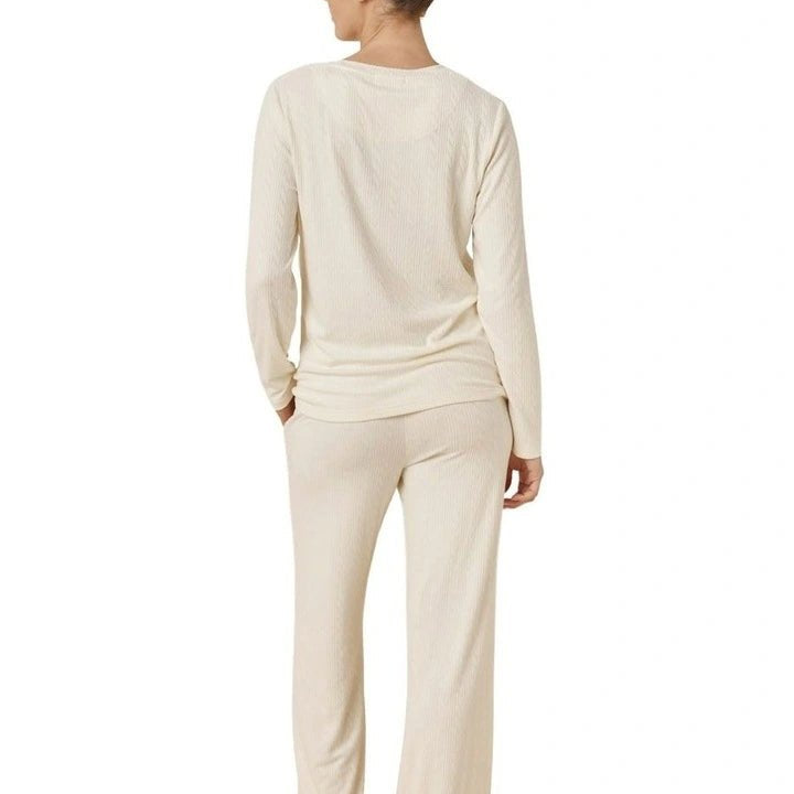 Ellie Lightweight Velour Cable Knit Set Ivory - Pure Apotheca