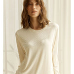 Ellie Lightweight Velour Cable Knit Set Ivory - Pure Apotheca
