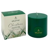 Elume Christmas Frosted Pine Pillar Candle 3x3”