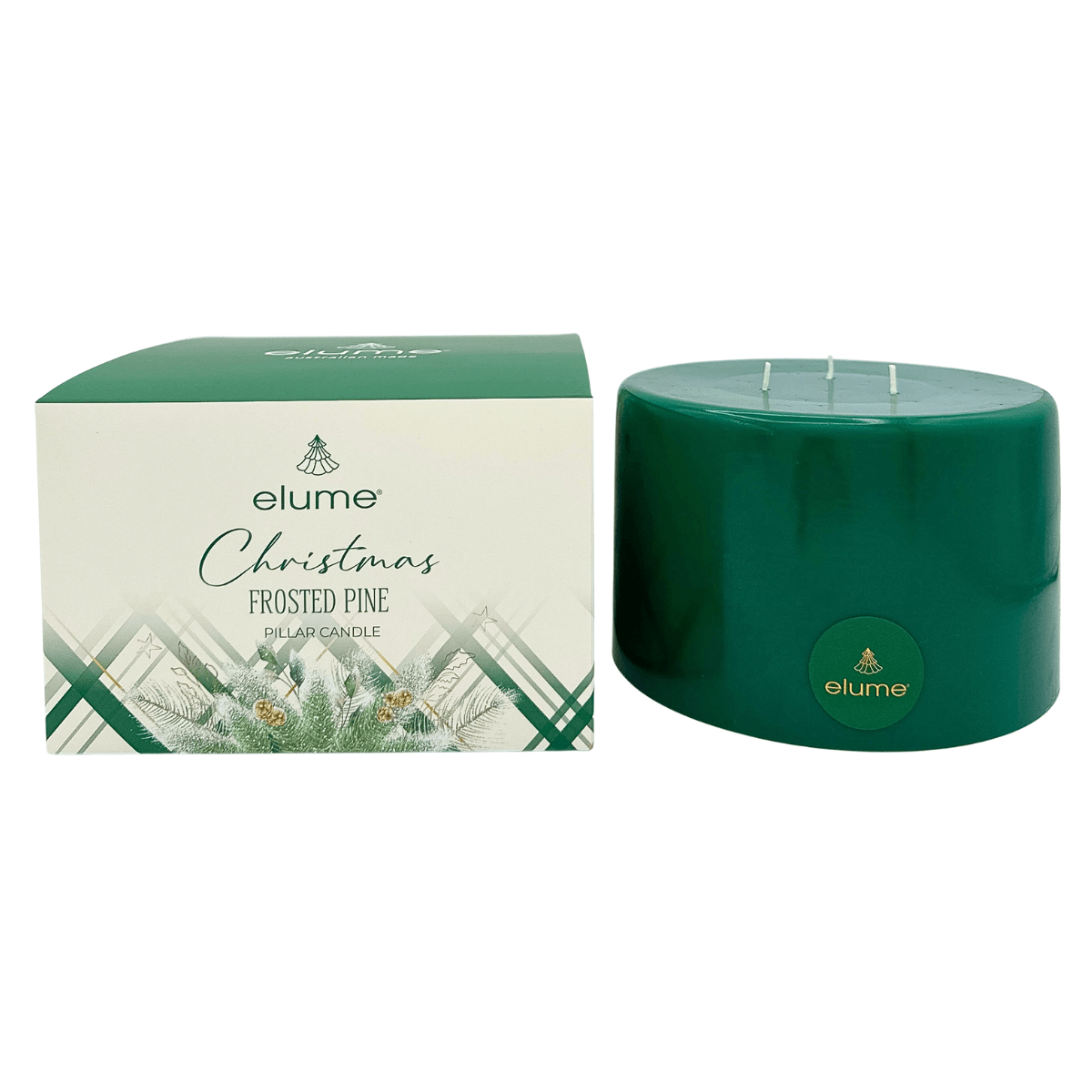 Elume Christmas Frosted Pine Pillar Candle 6x4” - Pure Apotheca