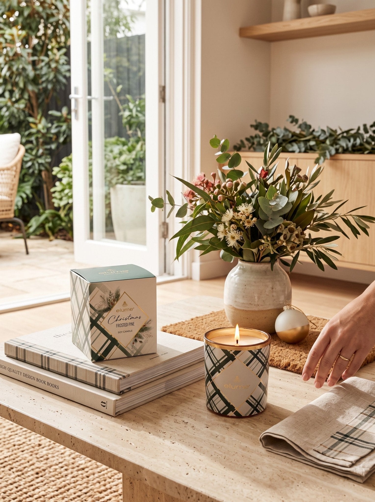 Elume Christmas Frosted Pine Soy Candle 200g - Pure Apotheca