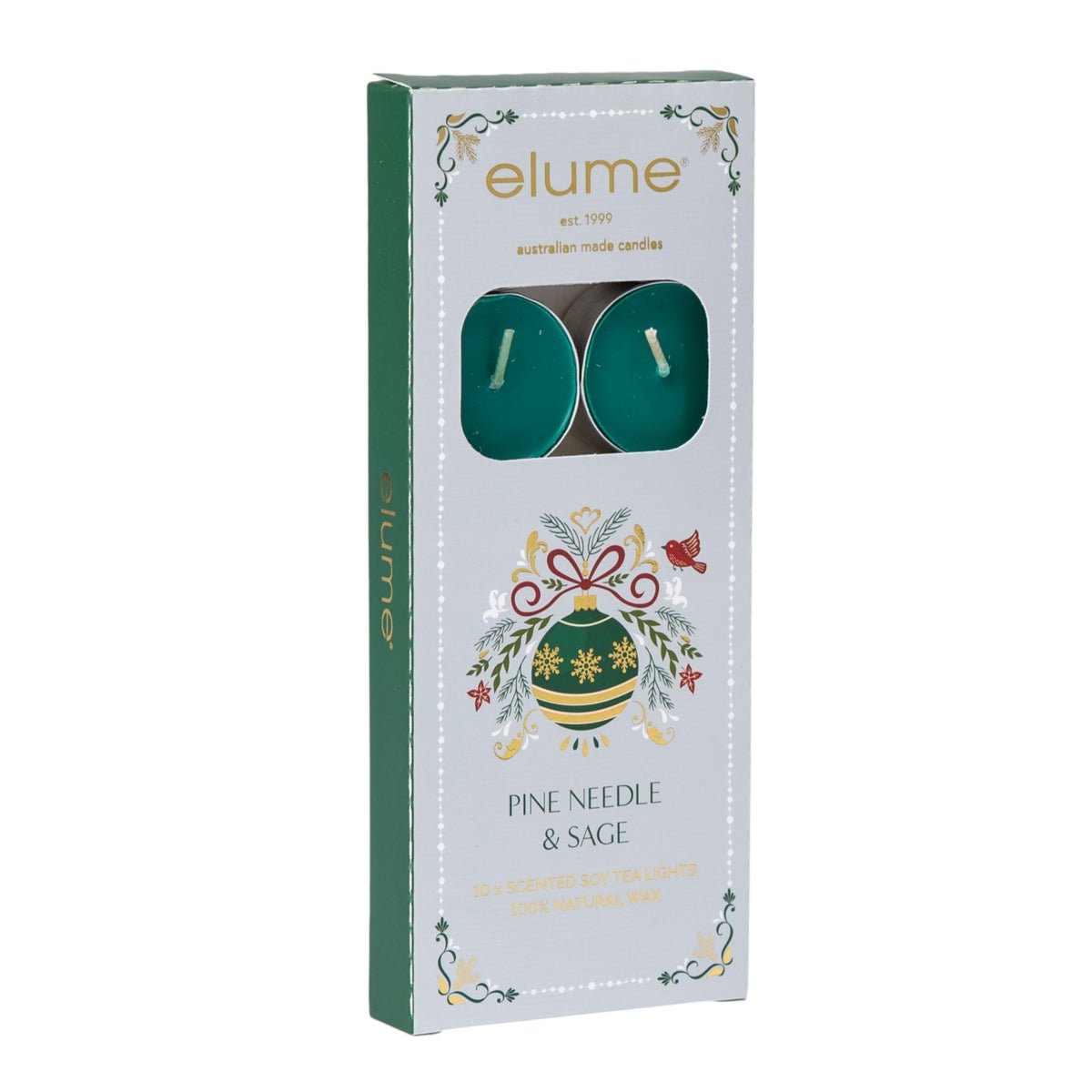 Elume Christmas Pine Needle & Sage Tealights 10pk - Pure Apotheca