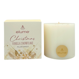 Elume Christmas Vanilla Snowflake Pillar Candle 4x4”