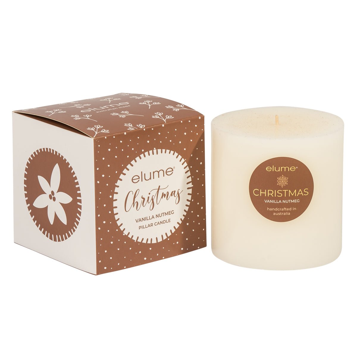 Elume Pillar Candle Vanilla Nutmeg 4x4” - Pure Apotheca