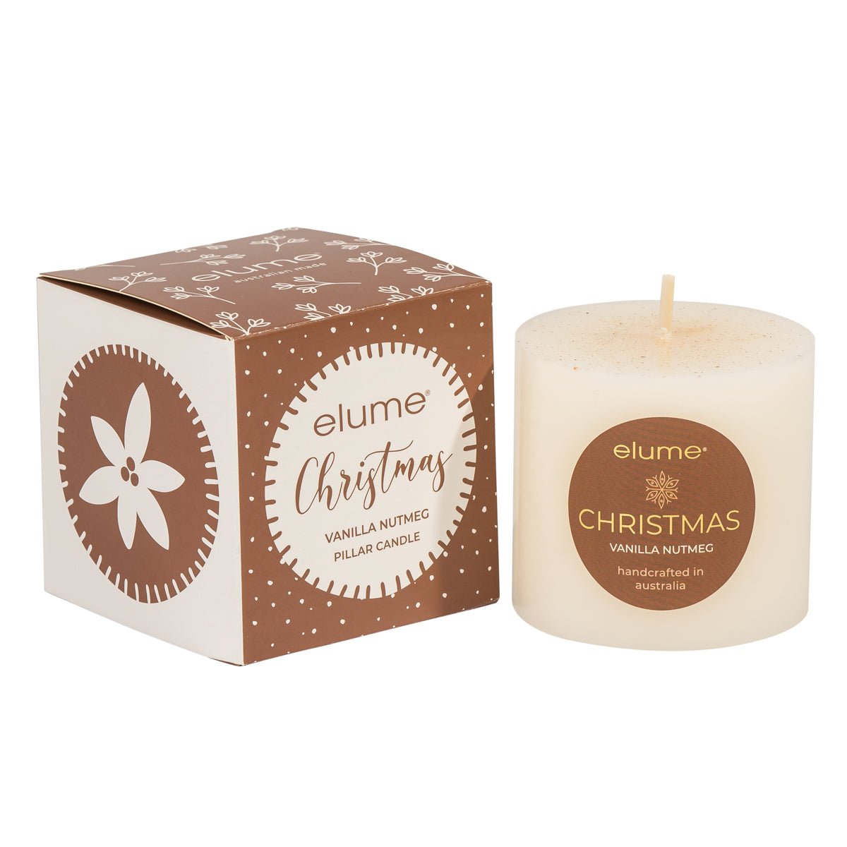 Elume Pillar Vanilla Nutmeg 3x3” - Pure Apotheca