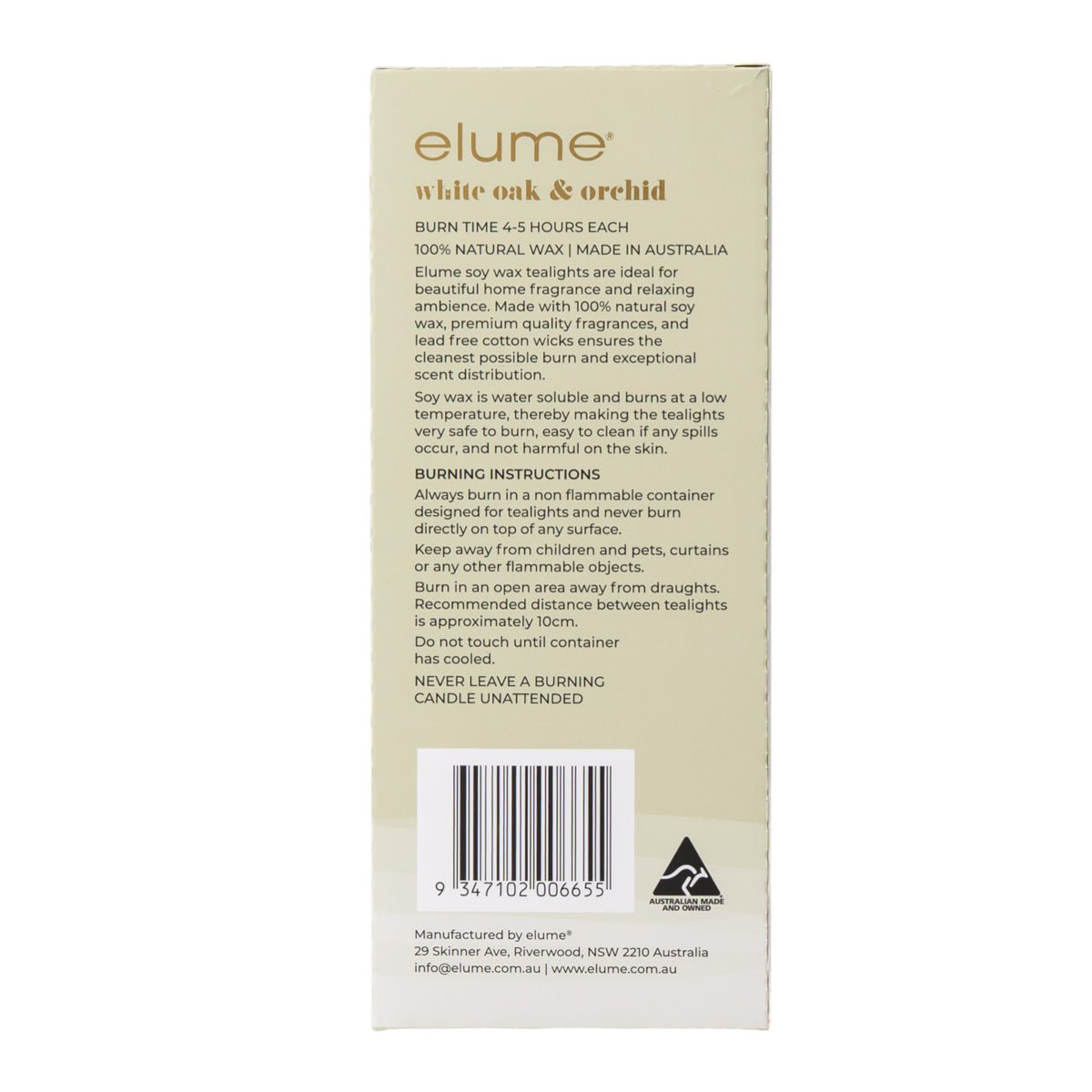 Elume White Oak & Orchid Tealights 10pk - Pure Apotheca