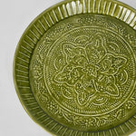 Embossed Enamel Round Tray Green - Pure Apotheca