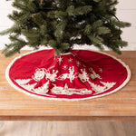 Embroidered Santa's Sleigh Tree Skirt - Pure Apotheca
