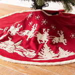 Embroidered Santa's Sleigh Tree Skirt - Pure Apotheca