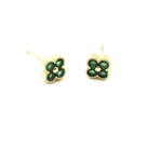 Emerald Crystal Clover Stud - Pure Apotheca