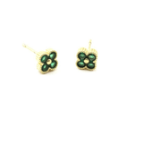 Emerald Crystal Clover Stud - Pure Apotheca