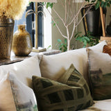 Emerald Velvet Checker Cushion Cover 40x60cm - Pure Apotheca