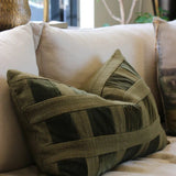 Emerald Velvet Checker Cushion Cover 40x60cm - Pure Apotheca