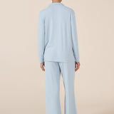 Emilia Ribbed Lounge PJ Set Powder Blue - Pure Apotheca