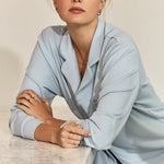 Emilia Ribbed Lounge PJ Set Powder Blue - Pure Apotheca