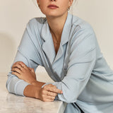 Emilia Ribbed Lounge PJ Set Powder Blue - Pure Apotheca