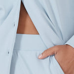 Emilia Ribbed Lounge PJ Set Powder Blue - Pure Apotheca