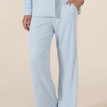 Emilia Ribbed Lounge PJ Set Powder Blue - Pure Apotheca