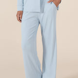 Emilia Ribbed Lounge PJ Set Powder Blue - Pure Apotheca