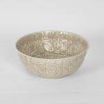 Enamel Bowl Embossed Taupe - Pure Apotheca