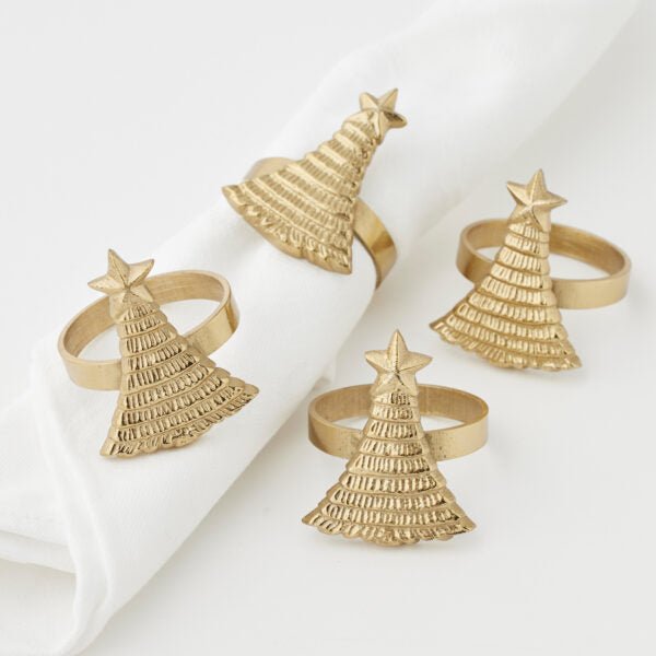 Enchanted Forest Christmas Tree Napkin Rings Set/4 - Pure Apotheca