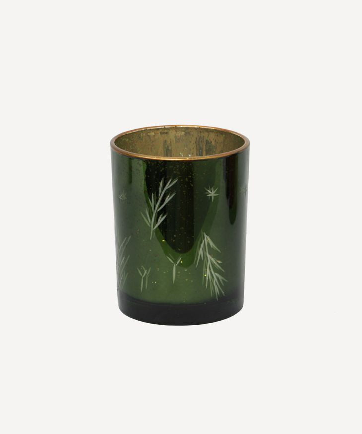 Etched Votive Green Large - Pure Apotheca