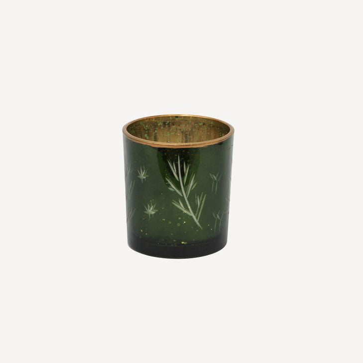 Etched Votive Green Small - Pure Apotheca