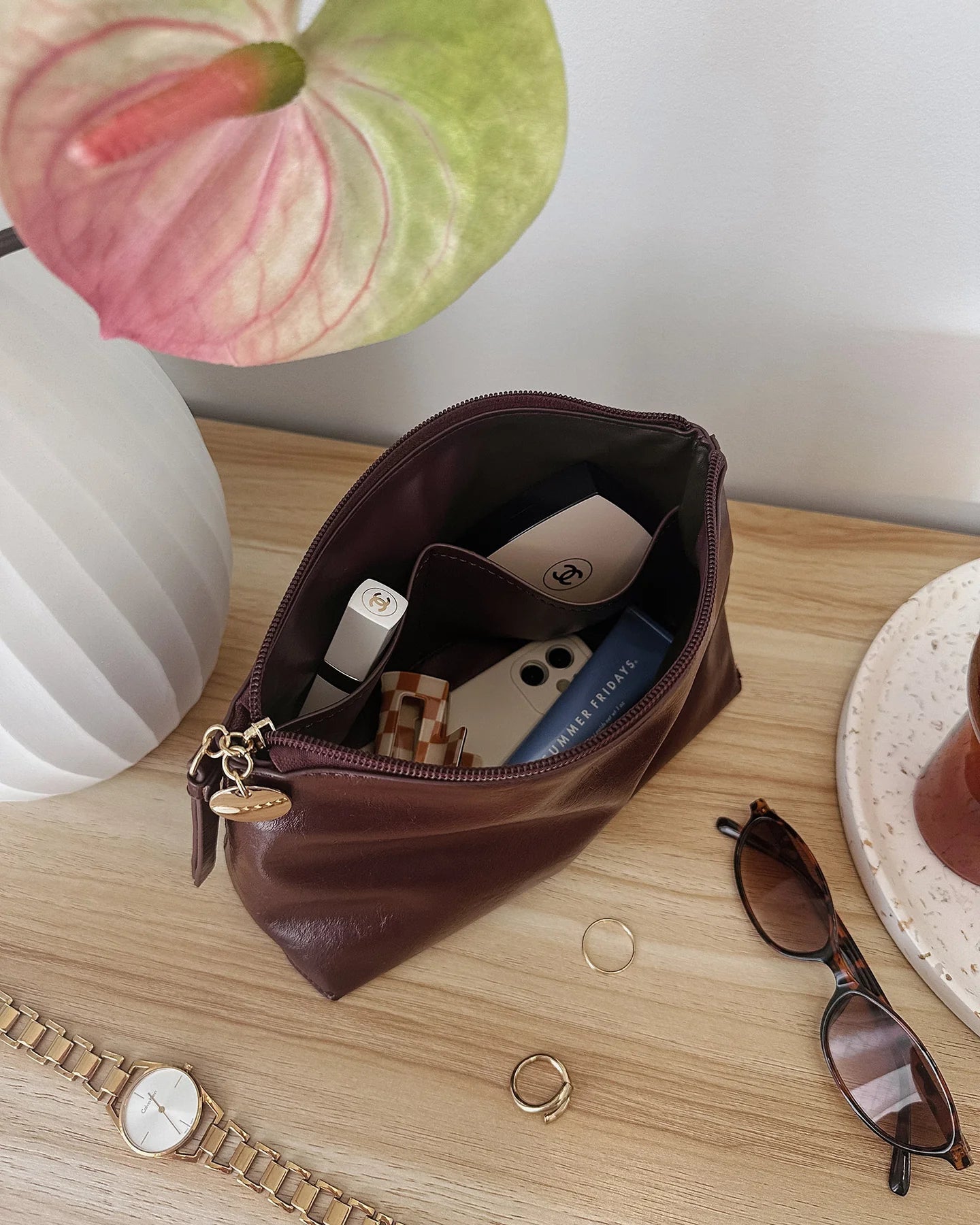 Everyday Pouch Burgundy Patent - Pure Apotheca