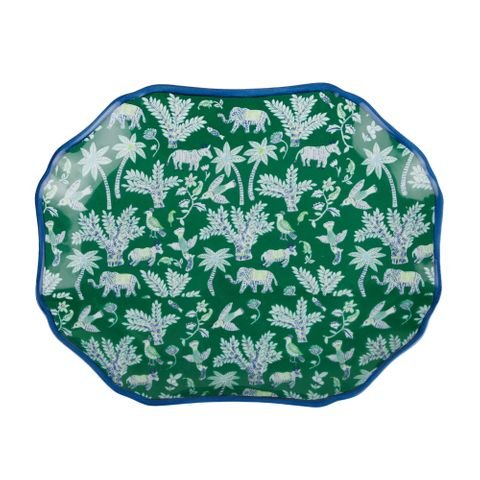 Exotique Ceramic Platter Blue Green 33x42.5cm - Pure Apotheca