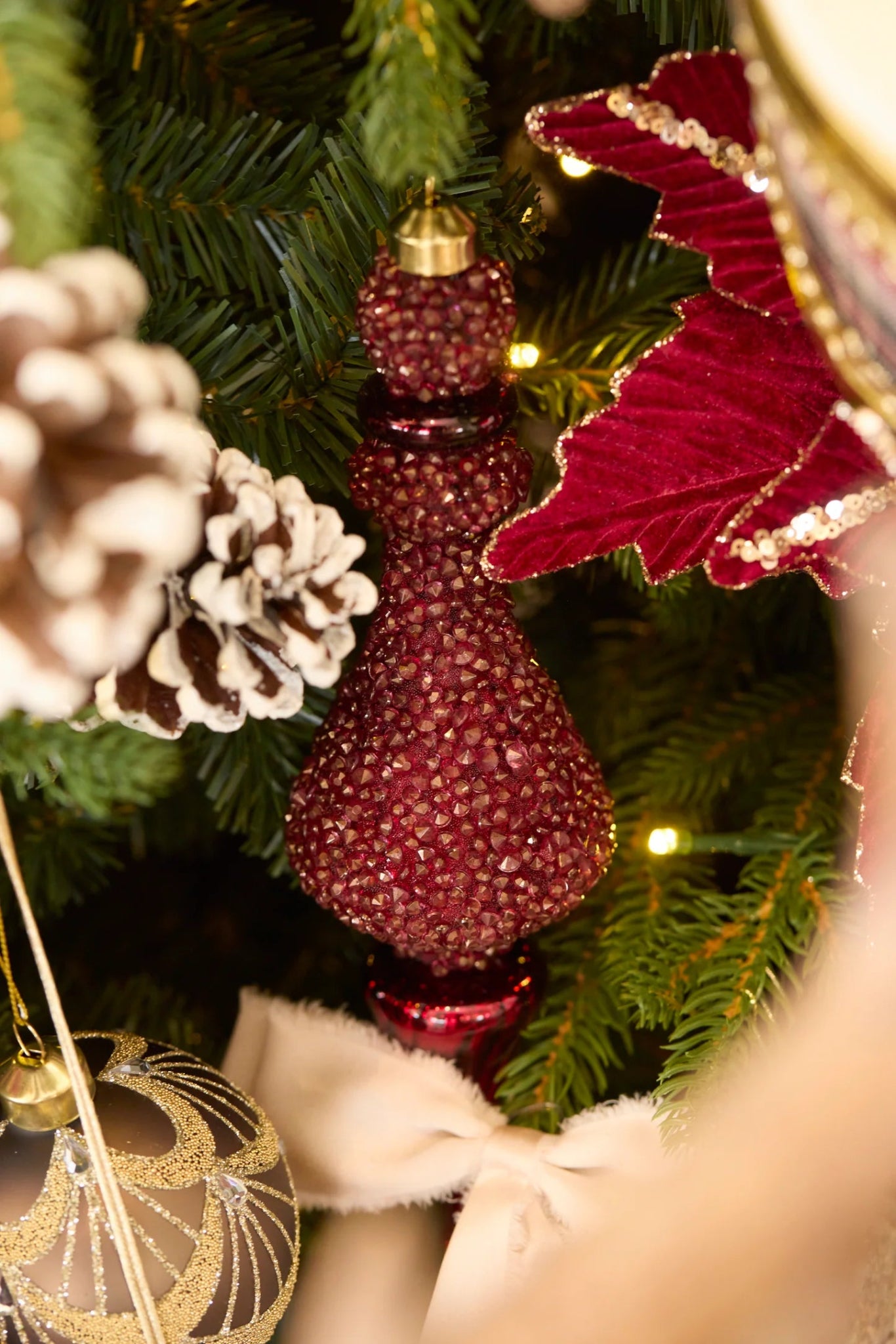 EXQUISITE BEADED BURGUNDY FINIAL - Pure Apotheca