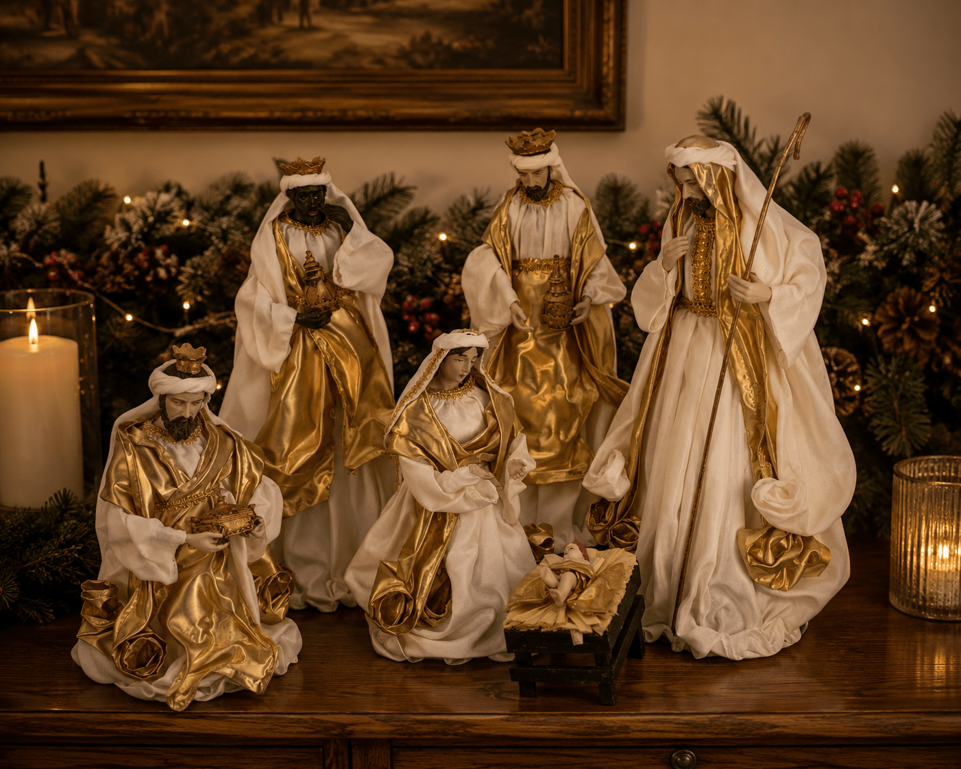 Exquisite Nativity 6 Piece Set Ivory Gold - Pure Apotheca