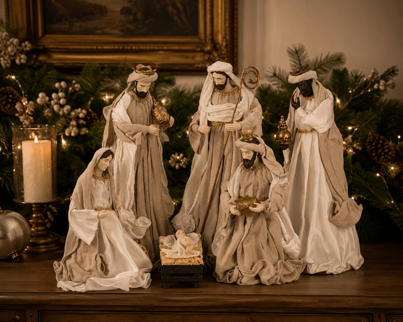 Exquisite Nativity 6 Piece Set Natural 40cm - Pure Apotheca