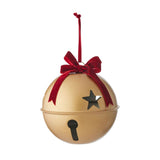 Twinkle Gold Bell with Red Velvet Bow Metal 22x22x19cm
