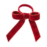 Velvet Bow Napkin Ring Met/Fab 12cm Red