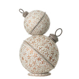 Whitewashed Star Embossed Bauble Stack Metal 58cm