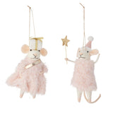 Fairy Mouse Felt Ornament 2ASSTD 9x8x13cm